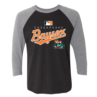 Chesapeake Baysox ADULT 3/4 Sleeve BLACK/HEATHER