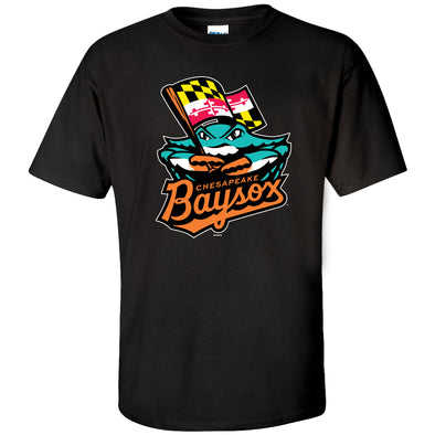 Chesapeake Baysox Bimm Ridder ADULT Primary Logo BLACK T-shirt