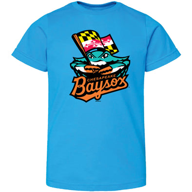 Chesapeake Baysox YOUTH Primary Logo TURQUOISE T-shirt