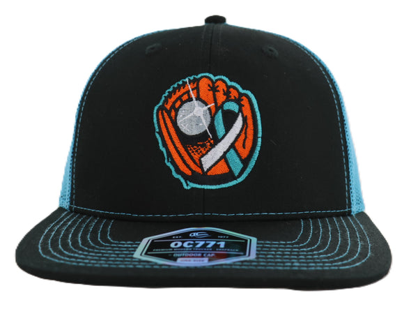 Chesapeake Baysox ADJUSTABLE Trucker Mitt Teal/Black