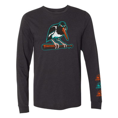 Chesapeake Baysox ADULT Long Sleeve Oystercatchers BLACK